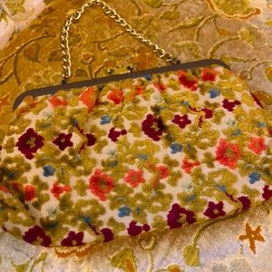 SOLD Vintage Floral Tapestry Clutch Purse
